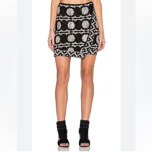 Free‎ People Skirt Blanket Knit Women’s S Black White Wrapped In You